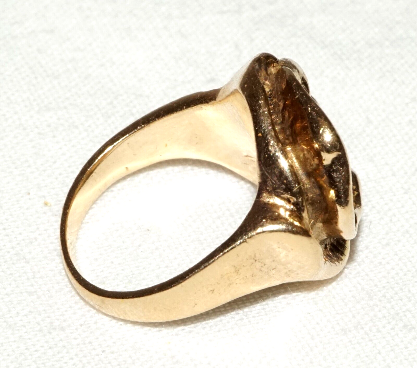 Vintage 14k Yellow Gold Rose Motif Ring Sz.5 w. 1x Diamond 1/2 ct. (KoM)