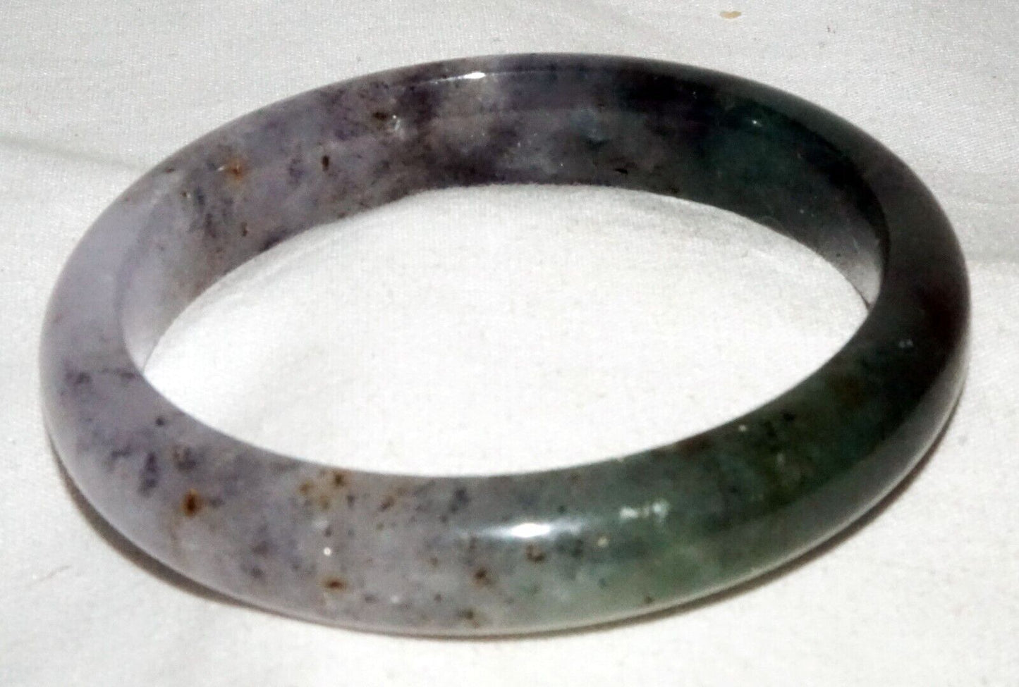 Vintage Chinese Grey Lavender & Green Jadeite Jade Bangle Bracelet (LeS)L25
