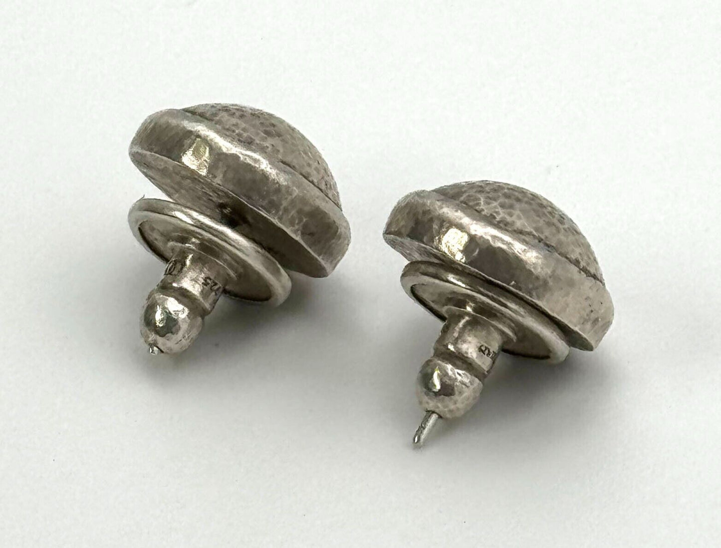Vintage Sterling Silver 925 Gurhan Hammered Domed Stud Earrings (KnK)