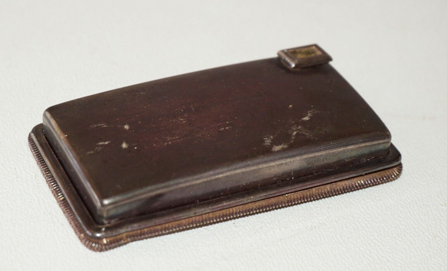 Antique Japanese Unmarked Silver Rectangular Water Dropper & Frame (NiT)