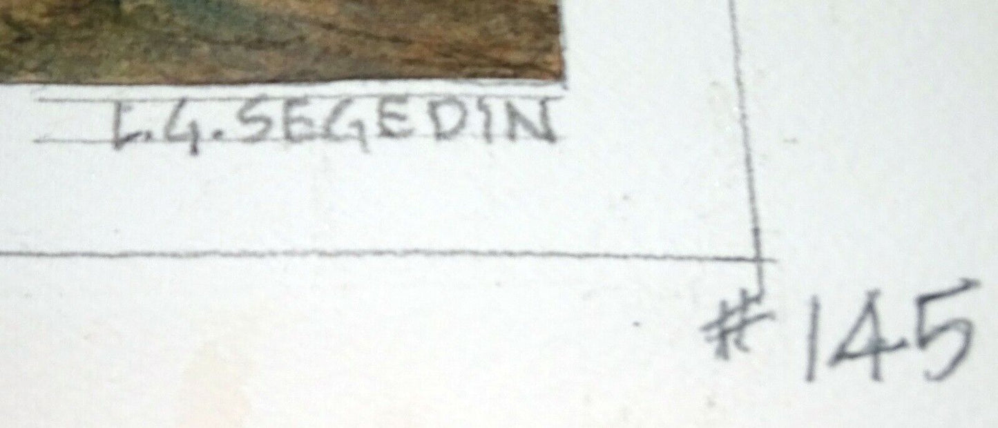 Hawaii Watercolor Painting "Daybreak over Rabbit Island Oahu" by L. Segedin #145