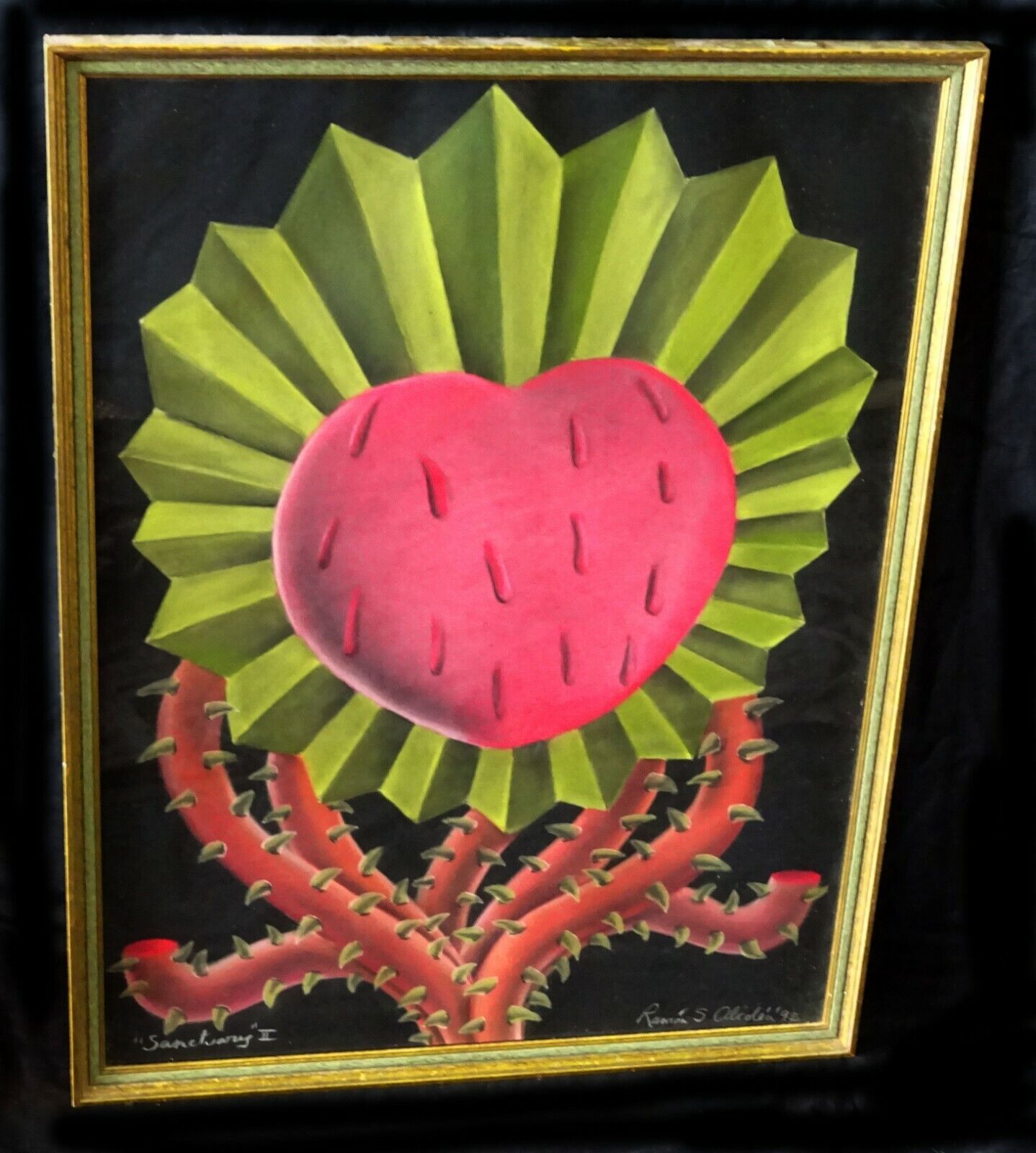 1992 US Mexican Pastel Painting "Sanctuary" by Ramon S. Alcolea (b.1958) (CuM)