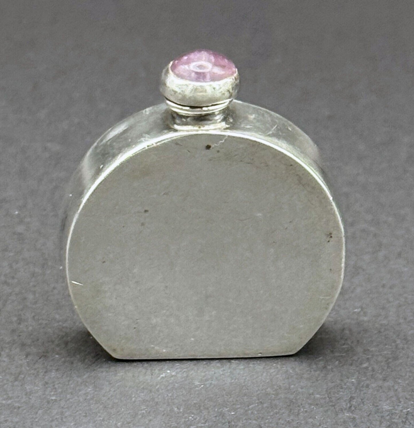 Vintage Mexican Sterling Travel Sz Perfume Bottle w Amethyst Accented Cap (MiM)