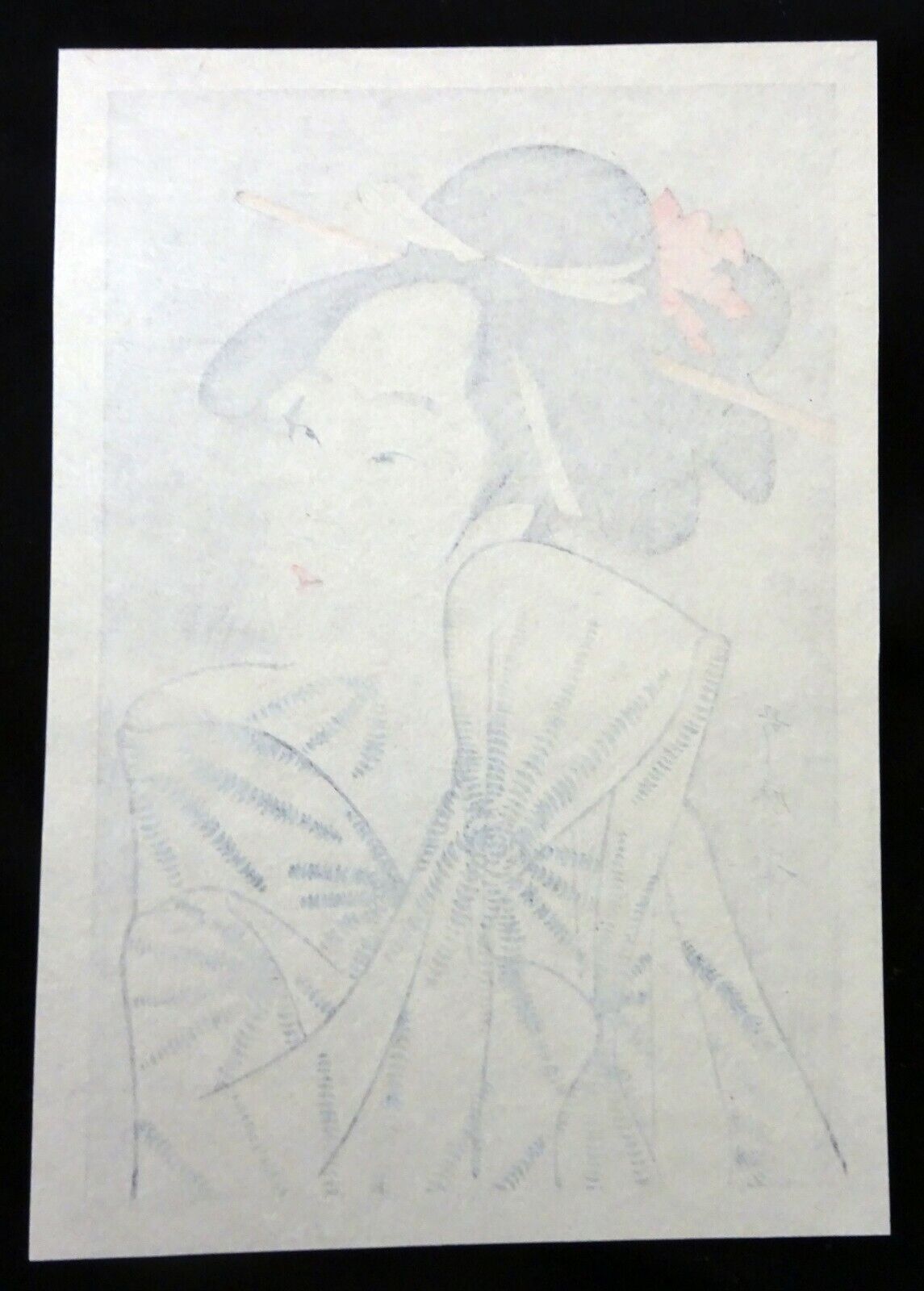 Vintage Japanese Woodblock Print Repro Courtesan Kasugano by Chokosai Eisho(Fuj)