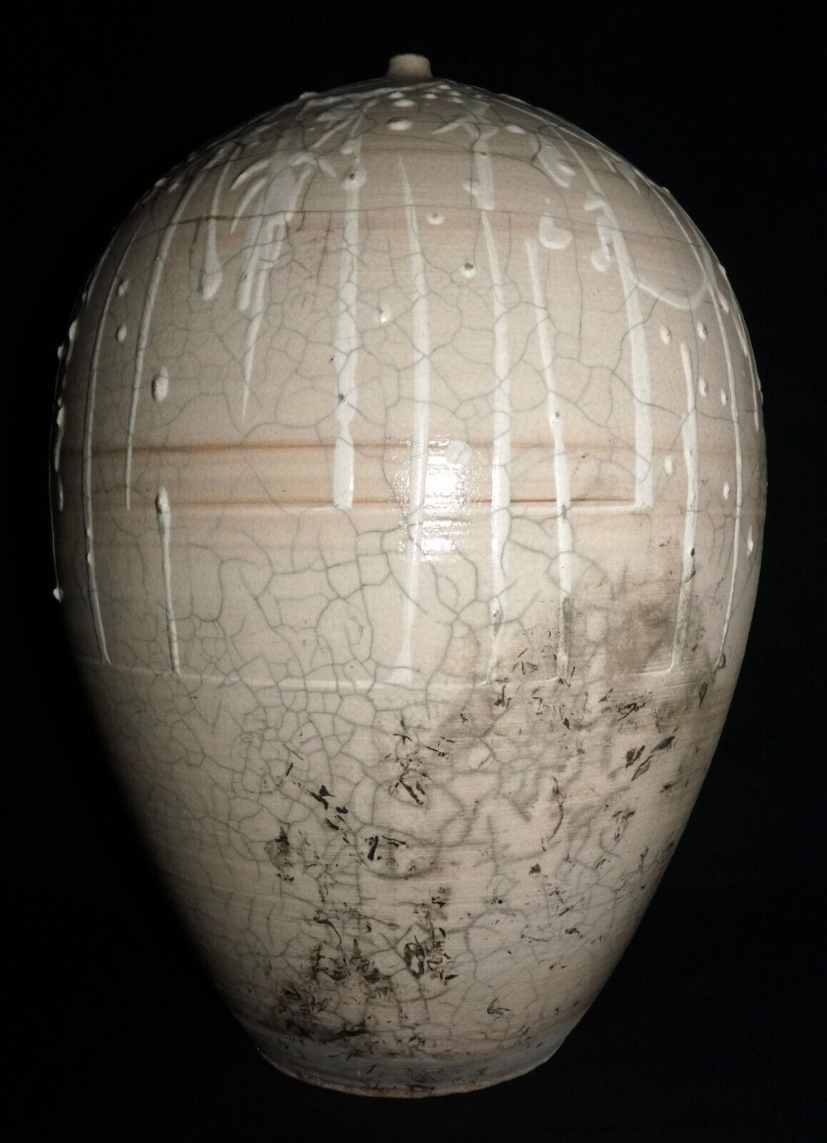 Vintage Hawaii Crackled White Glaze Pottery Sculpture by David Kuraoka (OdC)