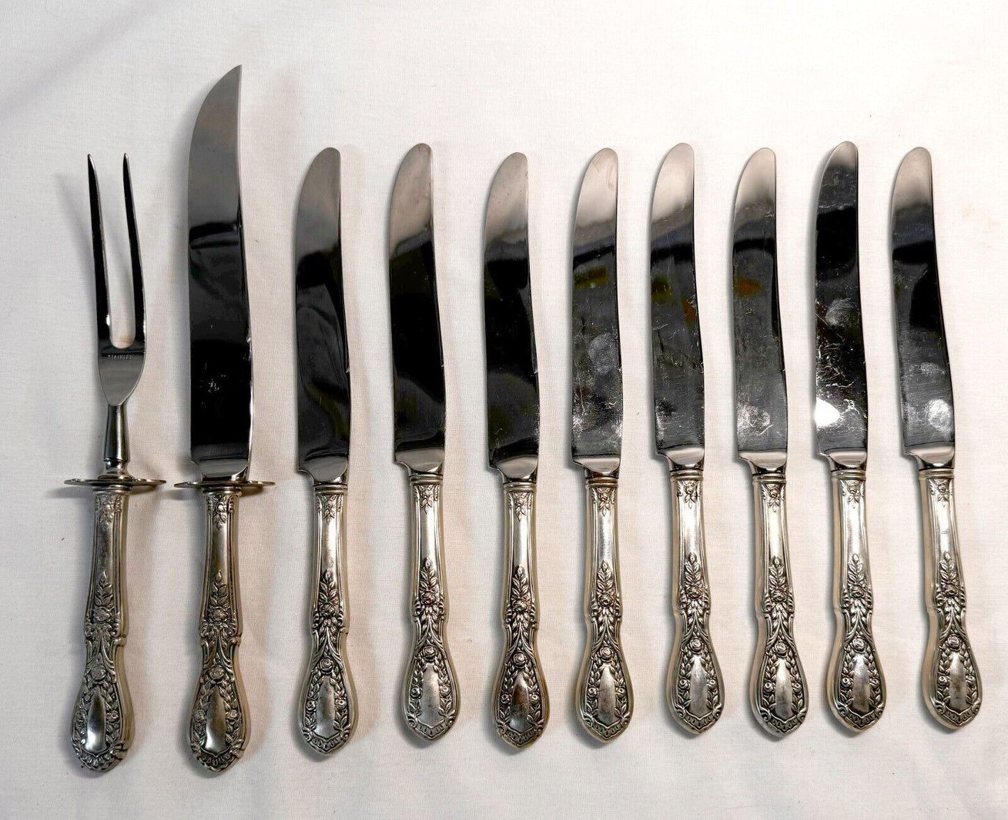 10Pc Sterling Silver Flatware Mixed Lot American Beauty Pat. by Manchester (ChB)