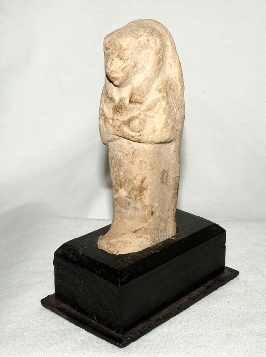 1000BC Egyptian Ushabti Clay Figure on Stand Luxor, Nile 20th Dynasty (RoT)