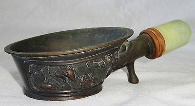 19CT Chinese Bronze Iron with Wood & Hard-stone Handle (Lan)