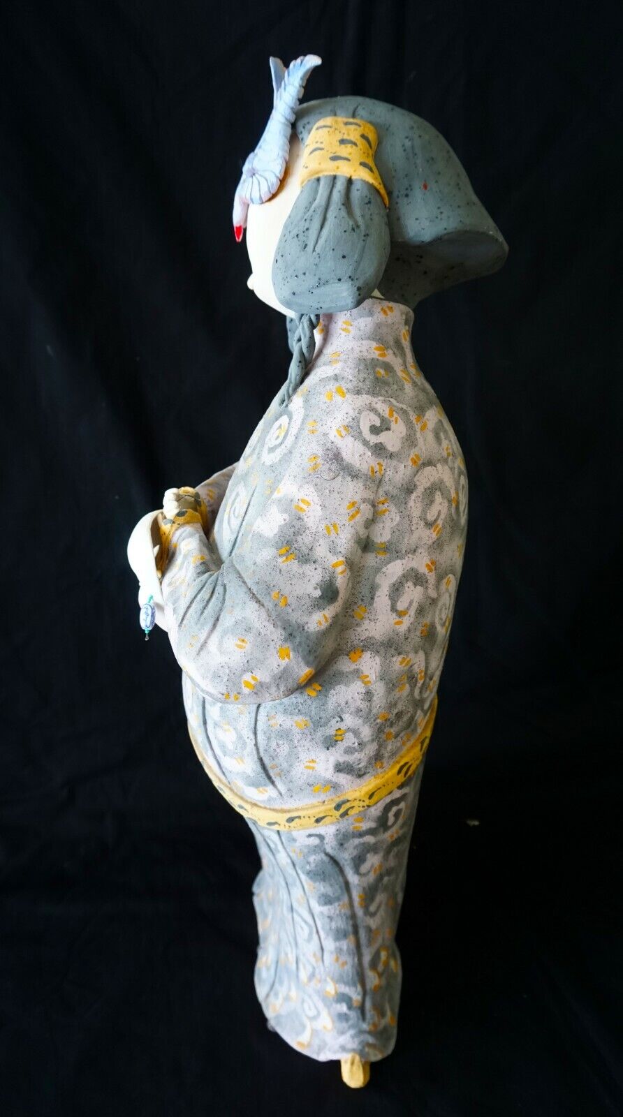 1990s Hawaii Pottery Sculpture Chinese Venetian Mask by Vicky Chock (b.1943)(CWo