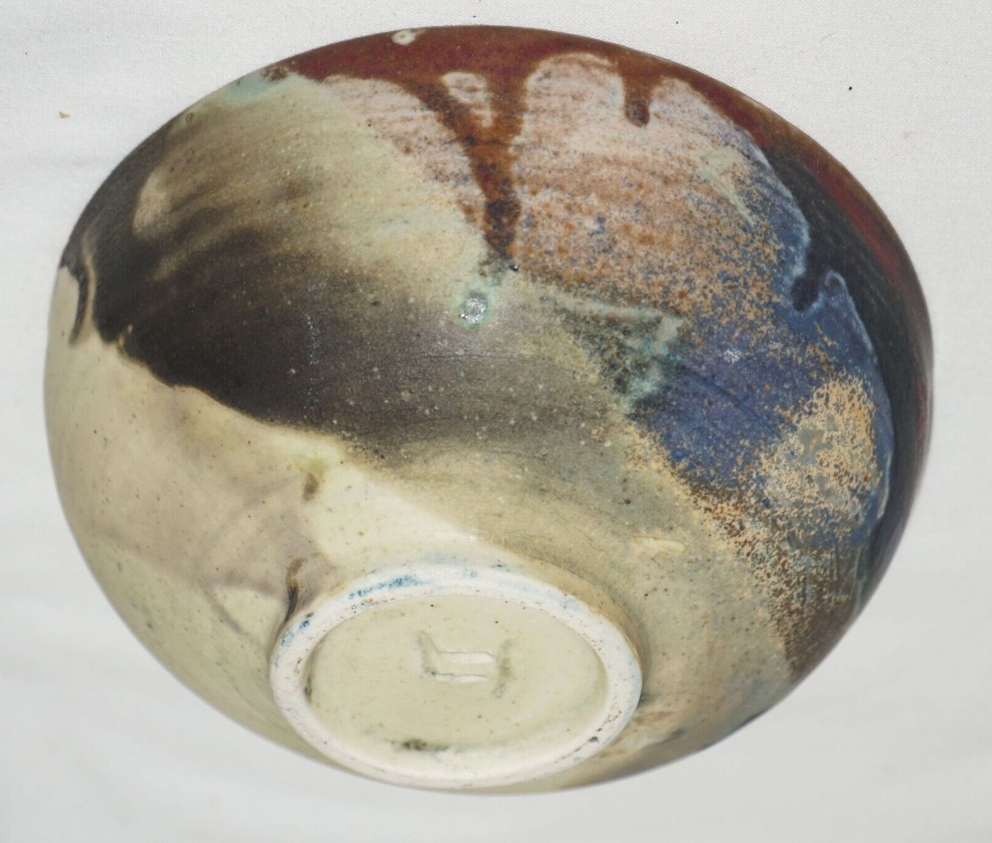 Vintage Hawaii Bowl w. Abstract Multi Glaze by Toshiko Takaezu (1922-2011)(ChB)