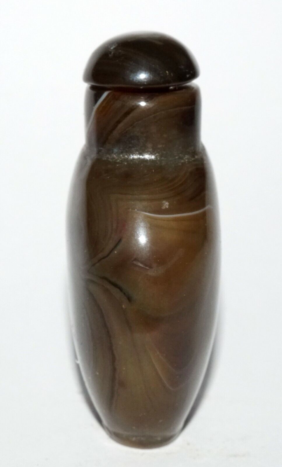 Vintage Chinese Dark Agate Snuff Bottle w. Matching Stopper (LeS) G1