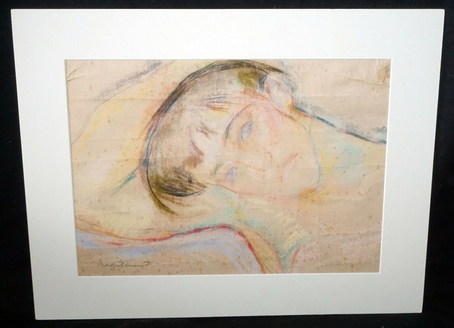 1950s Hawaii Pastel Painting "Young Man" by Madge Tennent (1889-1972)(DAT)#12