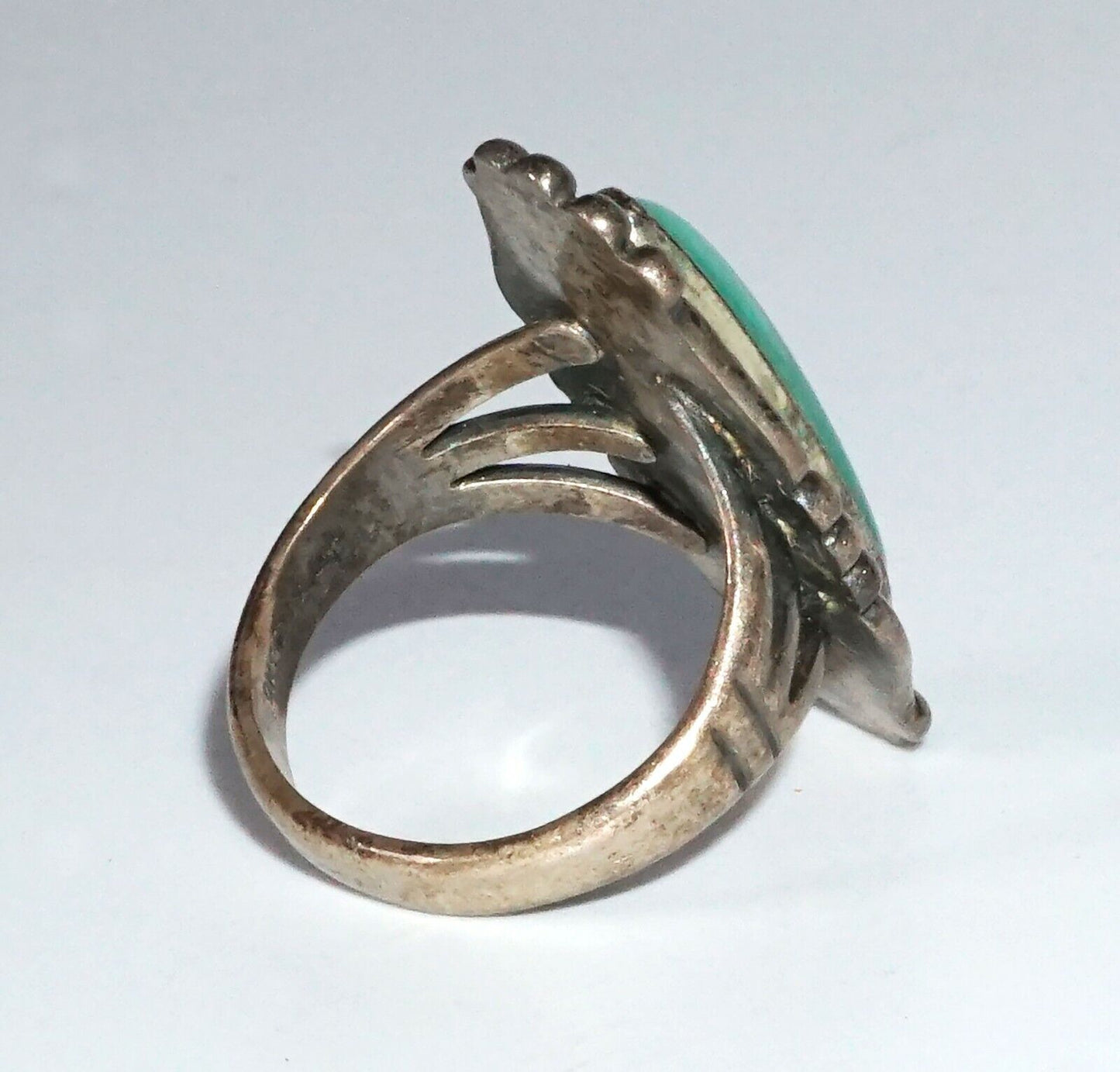 S.W. Sterling Silver Ring Sz. 6.75 w. Turquoise by Bell Trading Post (WMH)21-5