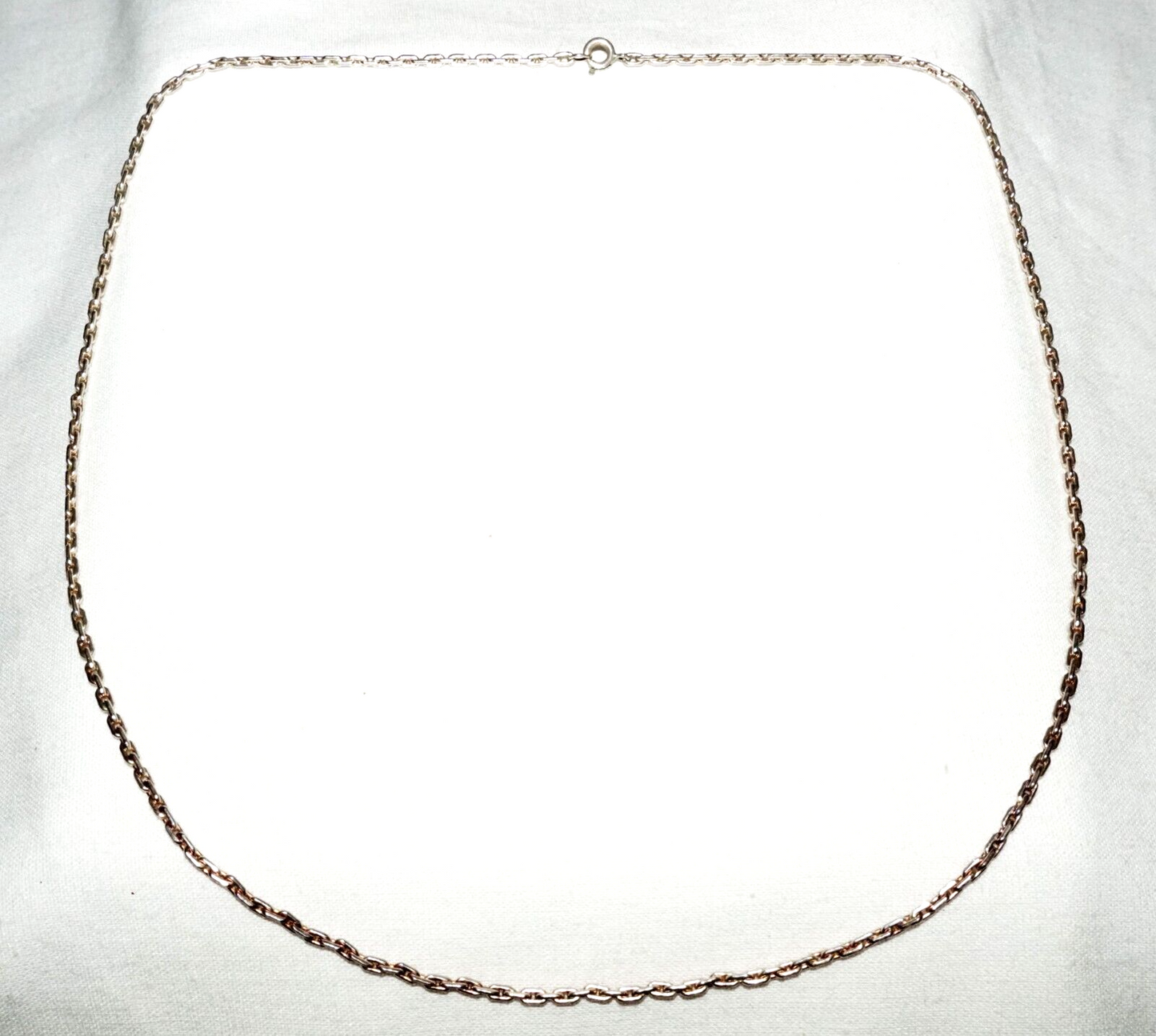 Vintage Silver Oval Mini Link Chain Necklace 20" (PiC)