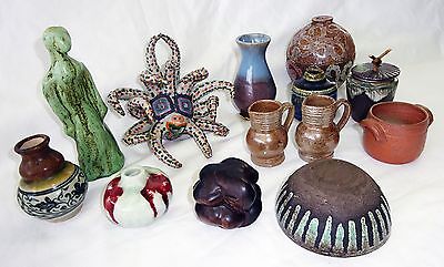 12+1x Pc International Small Art Pottery Mixed Lot Miniatures (Gem)