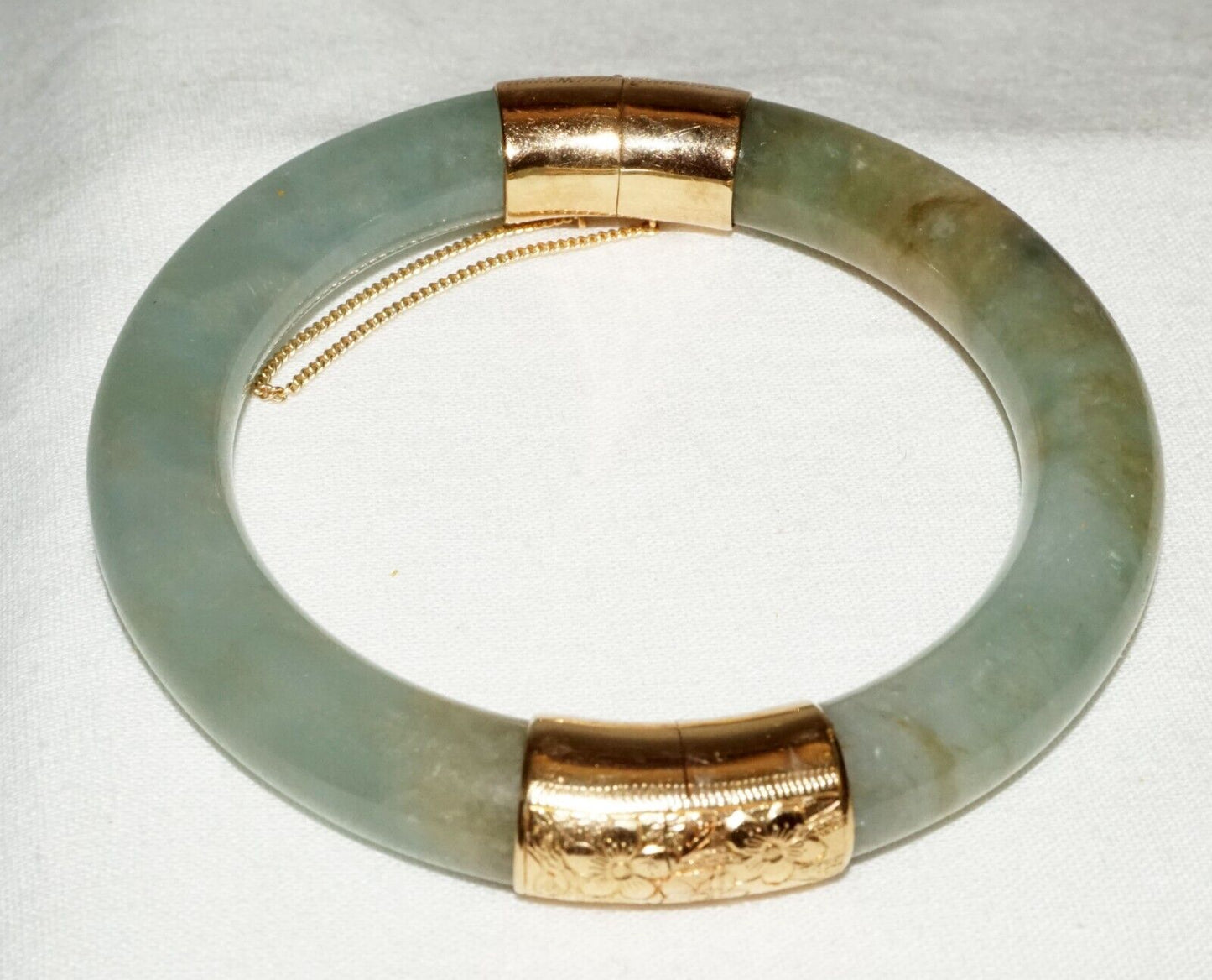 Vintage Chinese 14k Yellow Gold Hinged Bangle Bracelet by Ming's (KoM)