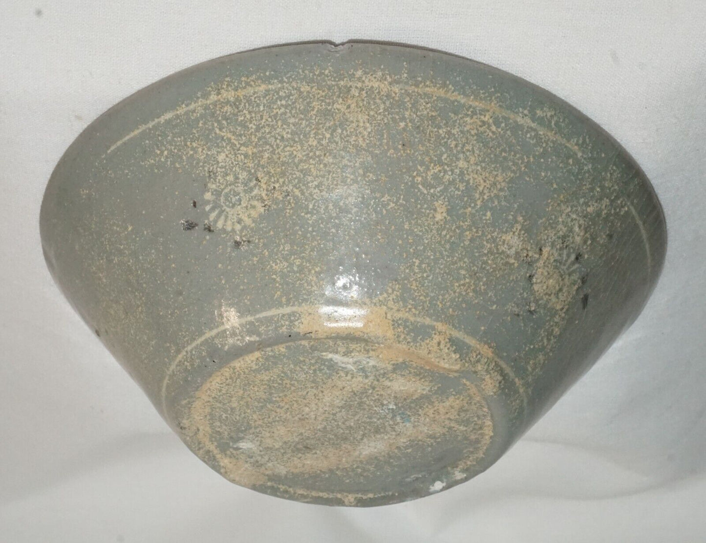 14C Korean Koryo Inlaid Pottery Bowl Celadon Glazed w. Floral Designs (JSt)1 IC