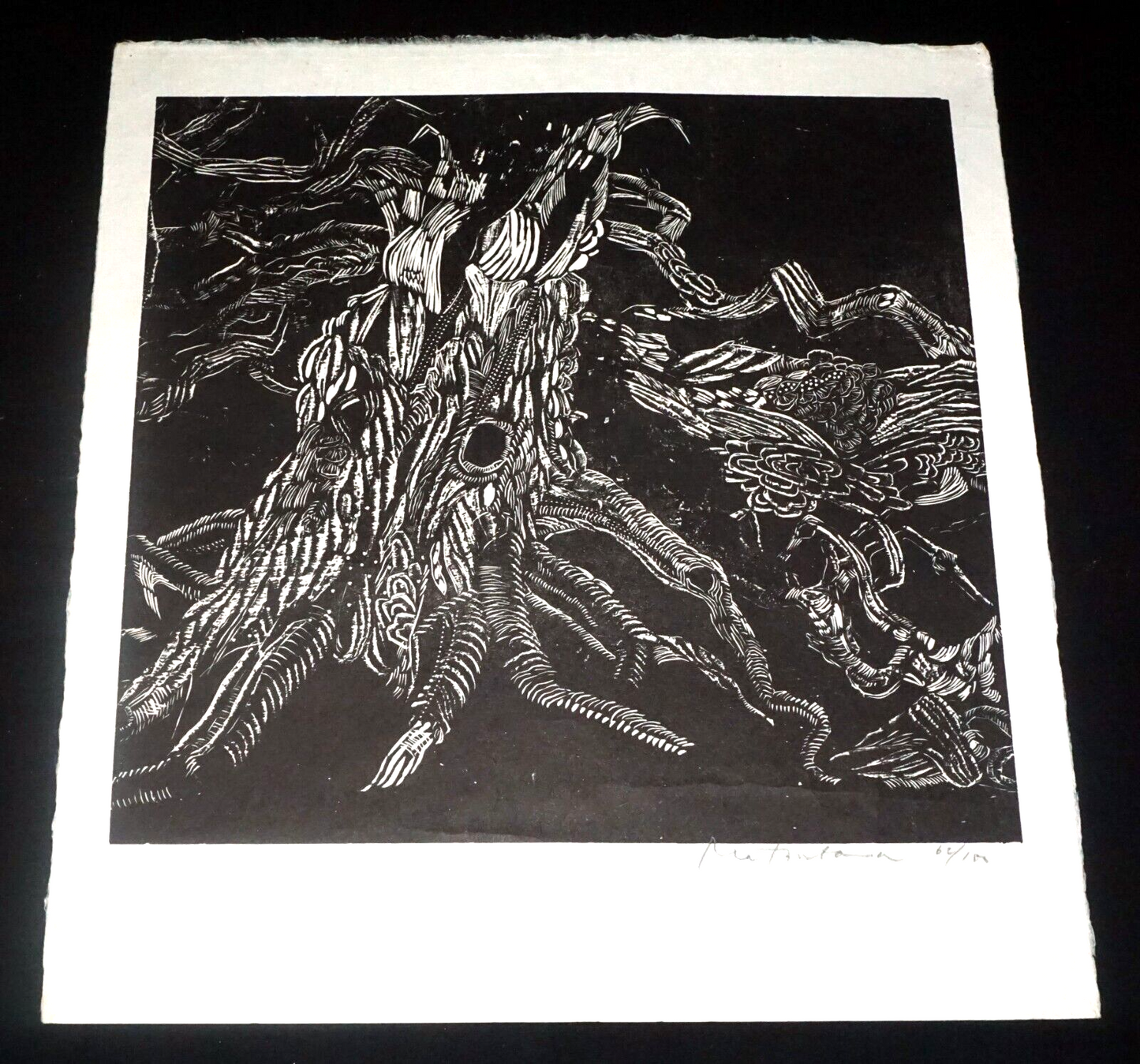 '71 Japanese Woodblock Print Decaying Beauty by Naoko Matsubara (SeF)