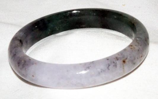 Vintage Chinese Grey Lavender & Green Jadeite Jade Bangle Bracelet (LeS)L25