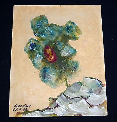 1964 Mexican Gouache Painting "Desert Flower" by David Alfaro Siqueiros (Jac)