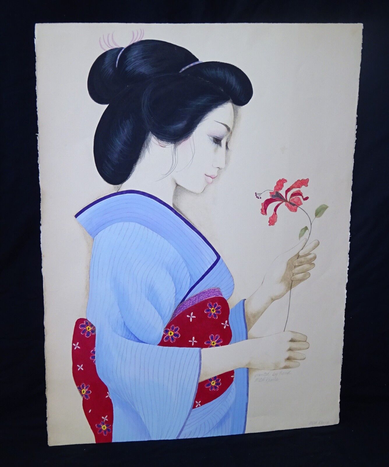 '70s Hawaii Print 47/300 Painting "Girl in Kimono" by MDH Margaret Keane (JPa