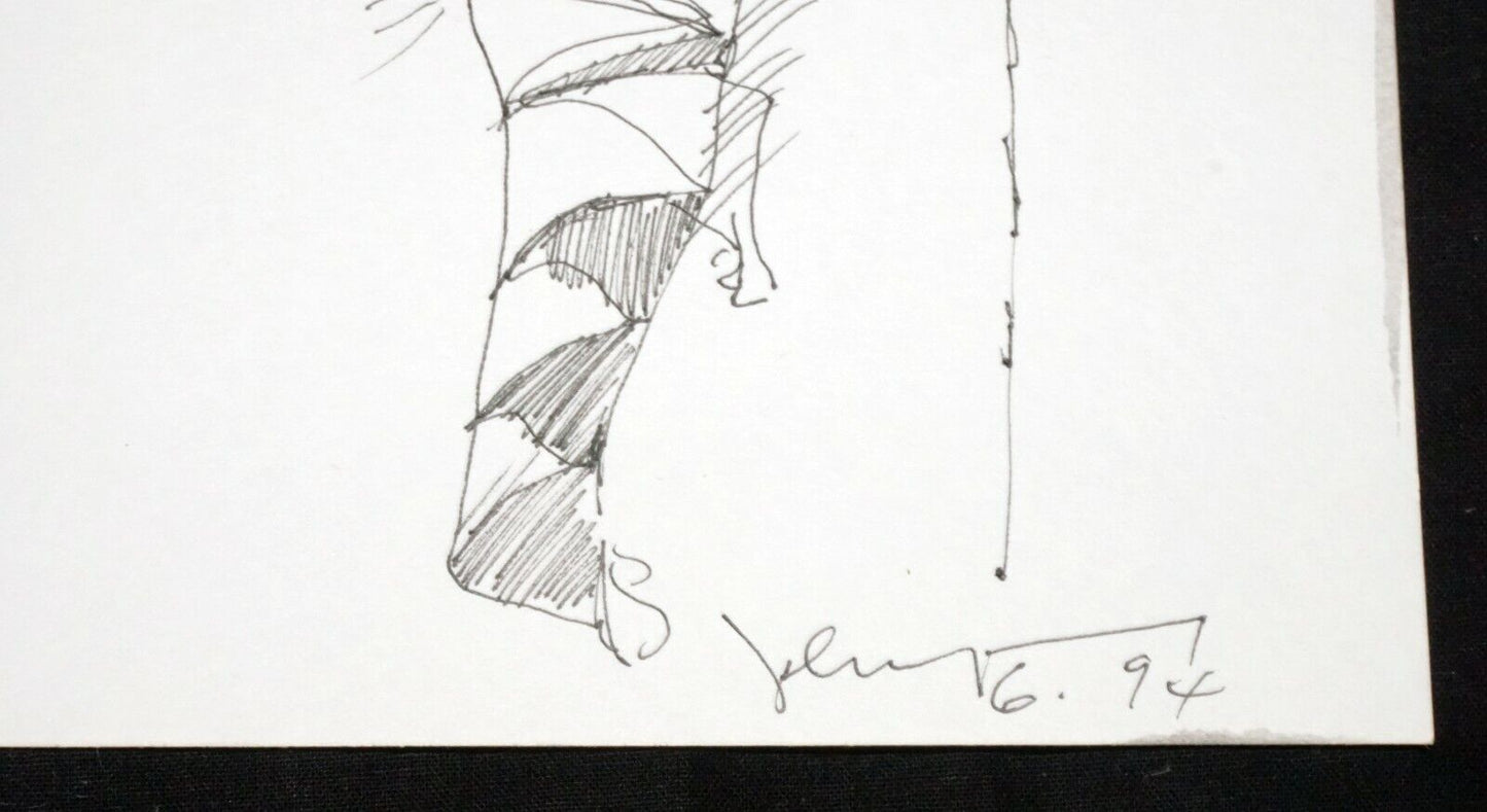 '94 Chinese Hawaii Drawing "Dancer" by John Chin Young (1909 - 1997)(SaJ)19