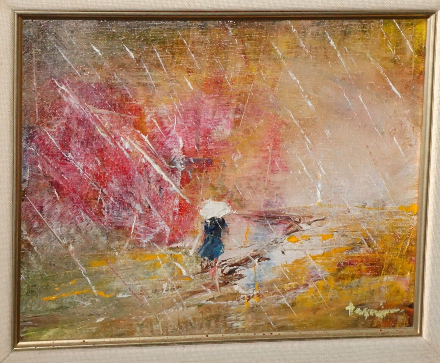 1980s Hawaii Koa Framed Oil Painting "Sunshine & Rain"by Hiroshi Tagami (McA)