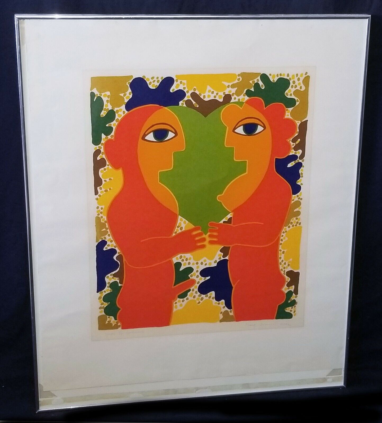 1970s German Silkscreen Print 3/100 "Spiegelherz" by Herb illegible (WiR)