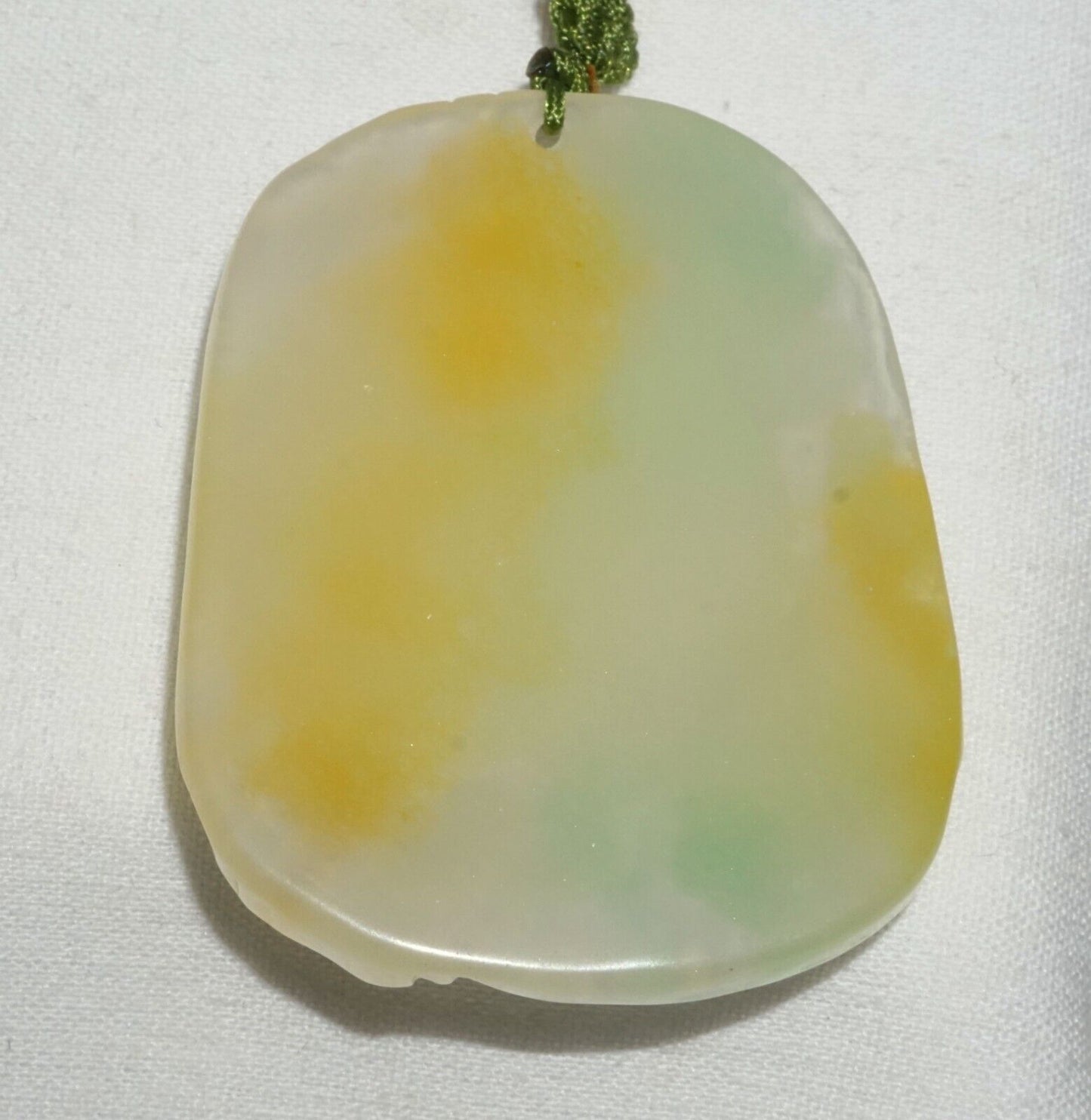 Vintage Chinese Semi Translucent Jadeite Jade Pendant w. Chicken & Chicks (---)