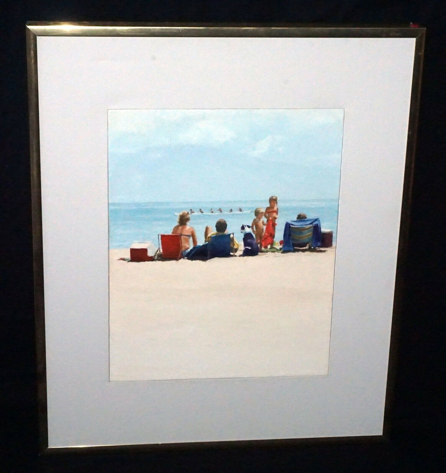 1980s Hawaii Oil Painting "Summer at Canoe Beach, Maui" by George Allan (Val)