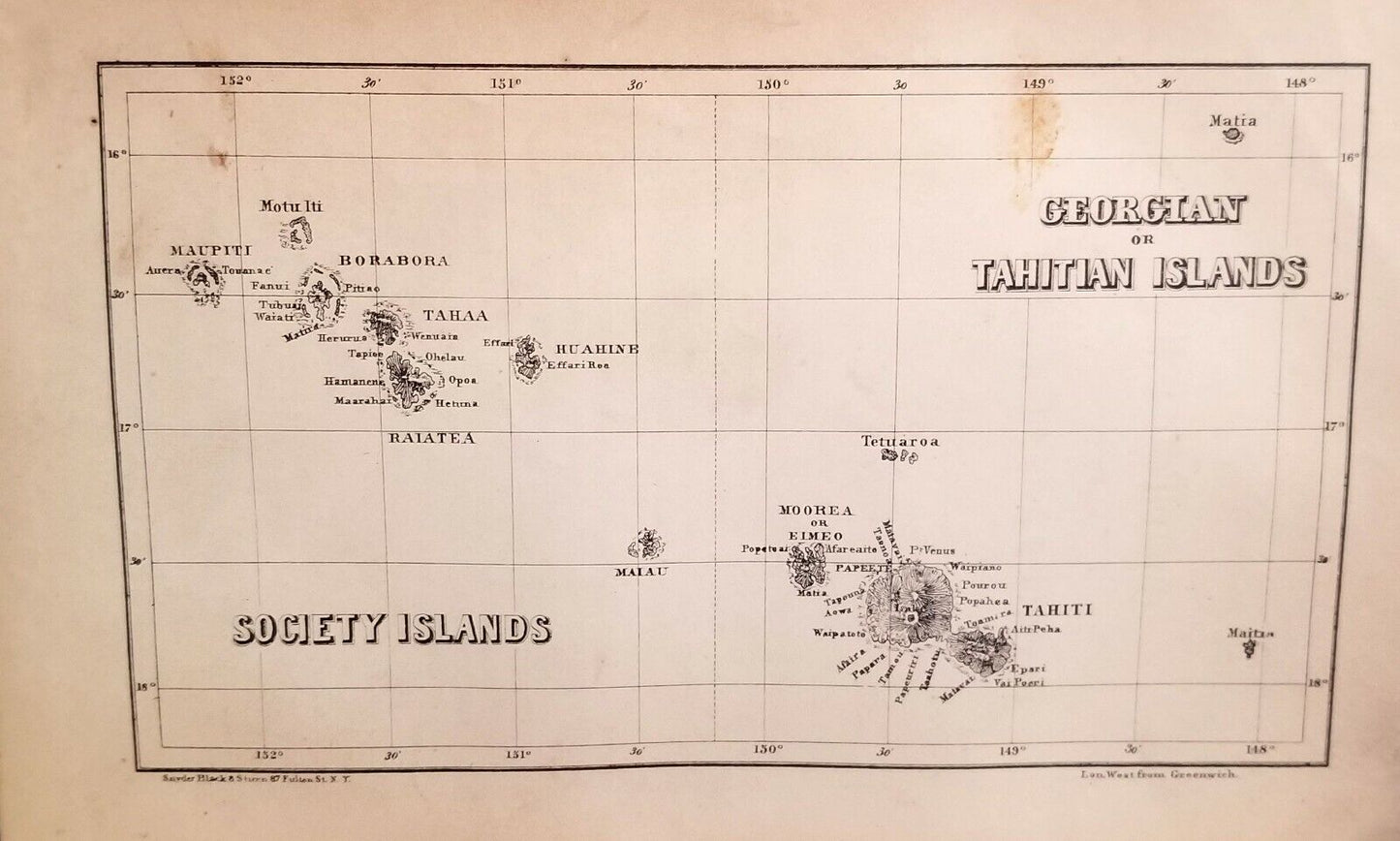 1854 1st Edition Book Na Motu Reef Rovings South Seas by Edward Perkins (BeG)