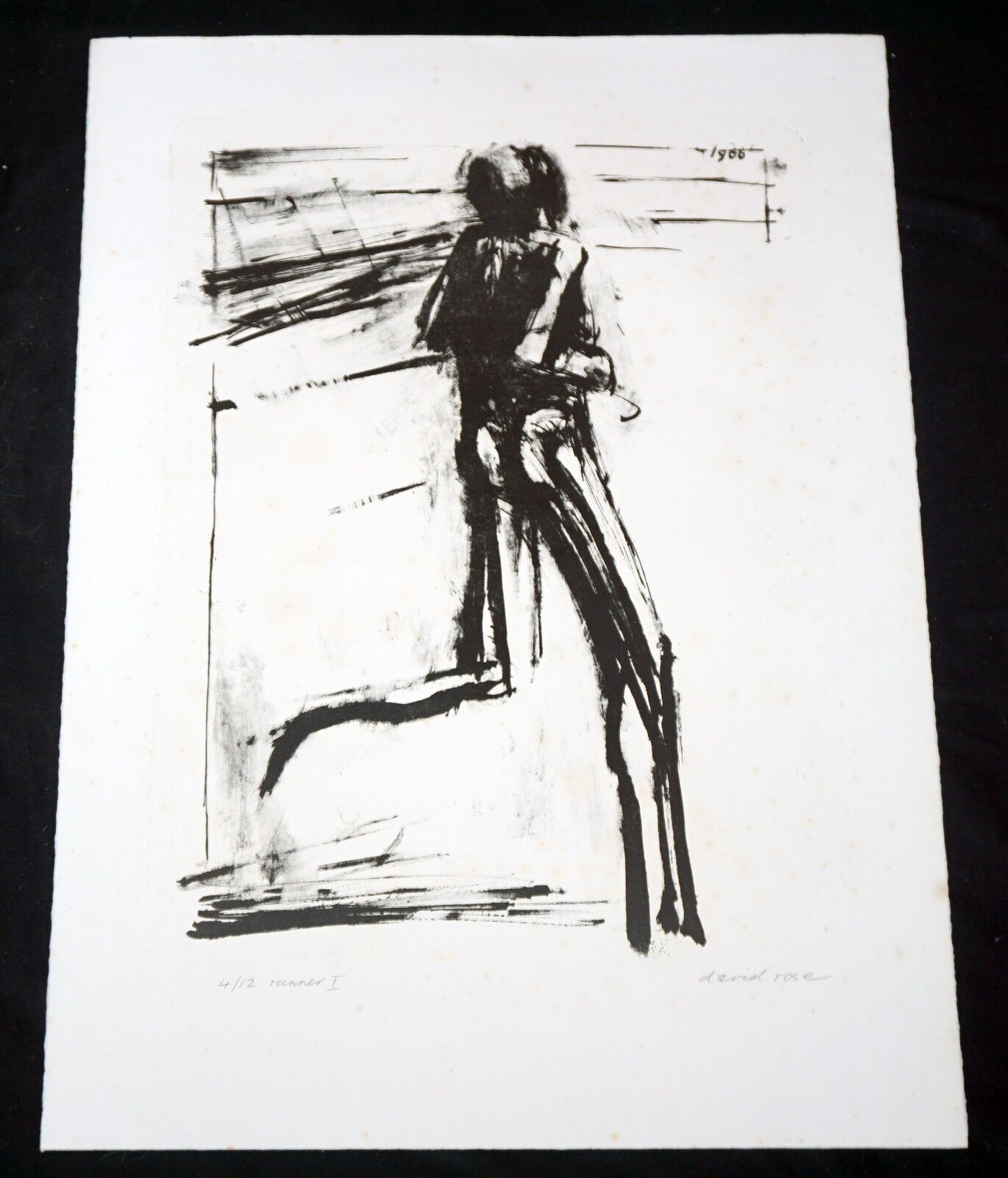 1966 Australia Lithography Print 4/12 "Runner I" by David Rose (1936-2006) (Mod