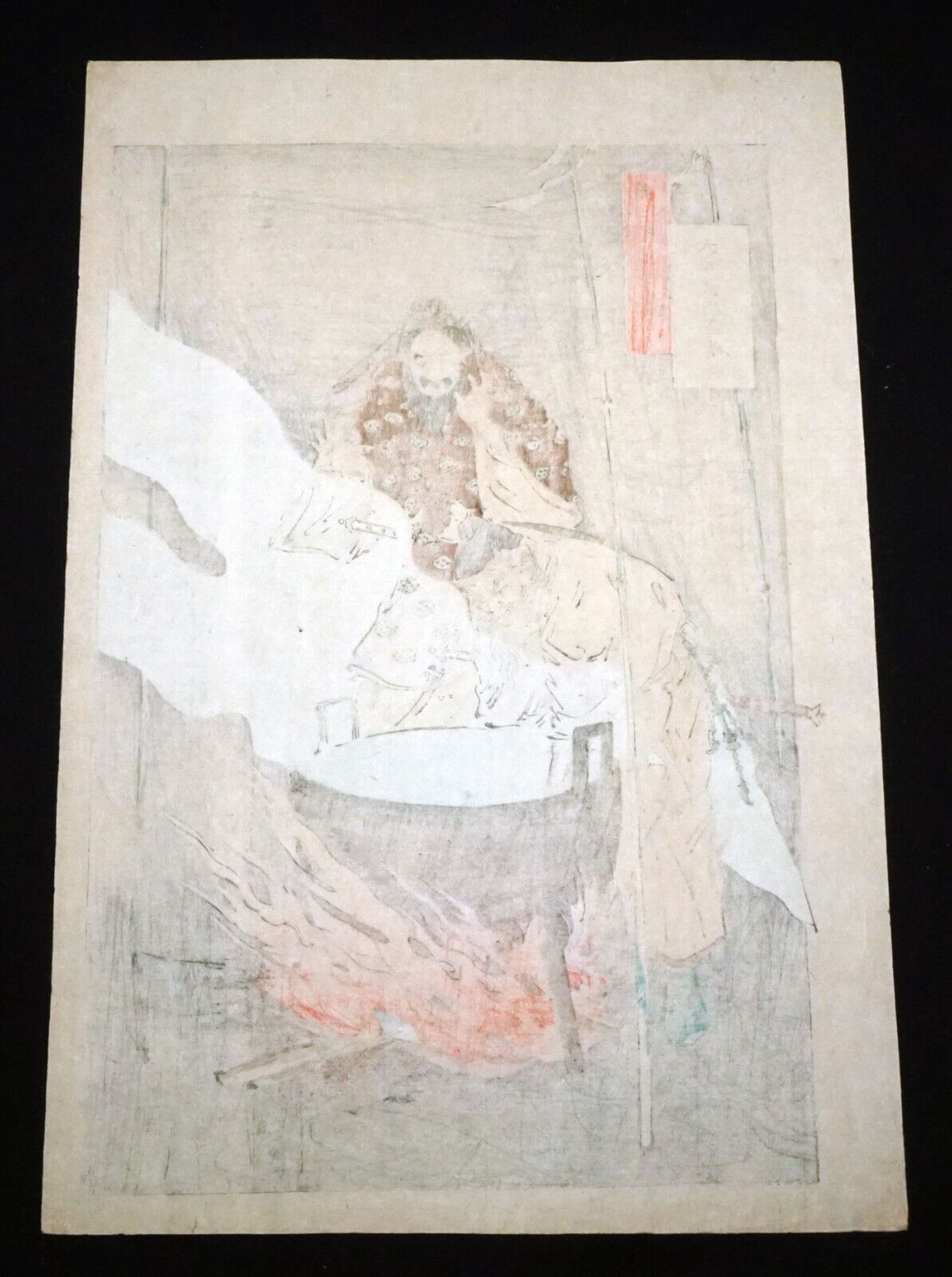 1890s Japanese Woodblock Print Boiling Water by Ogata Gekkō (1859-1920)(KiL)13