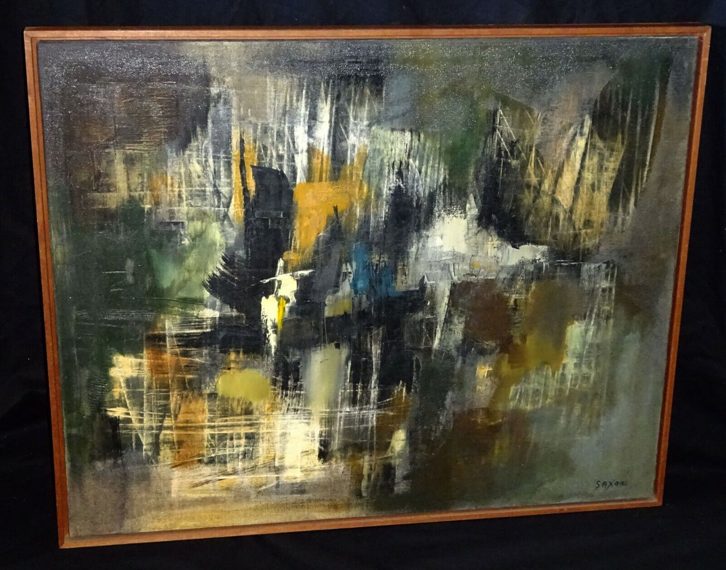 1970s California Oil Abstract Painting by Dorothy Saxon Wegner (New)