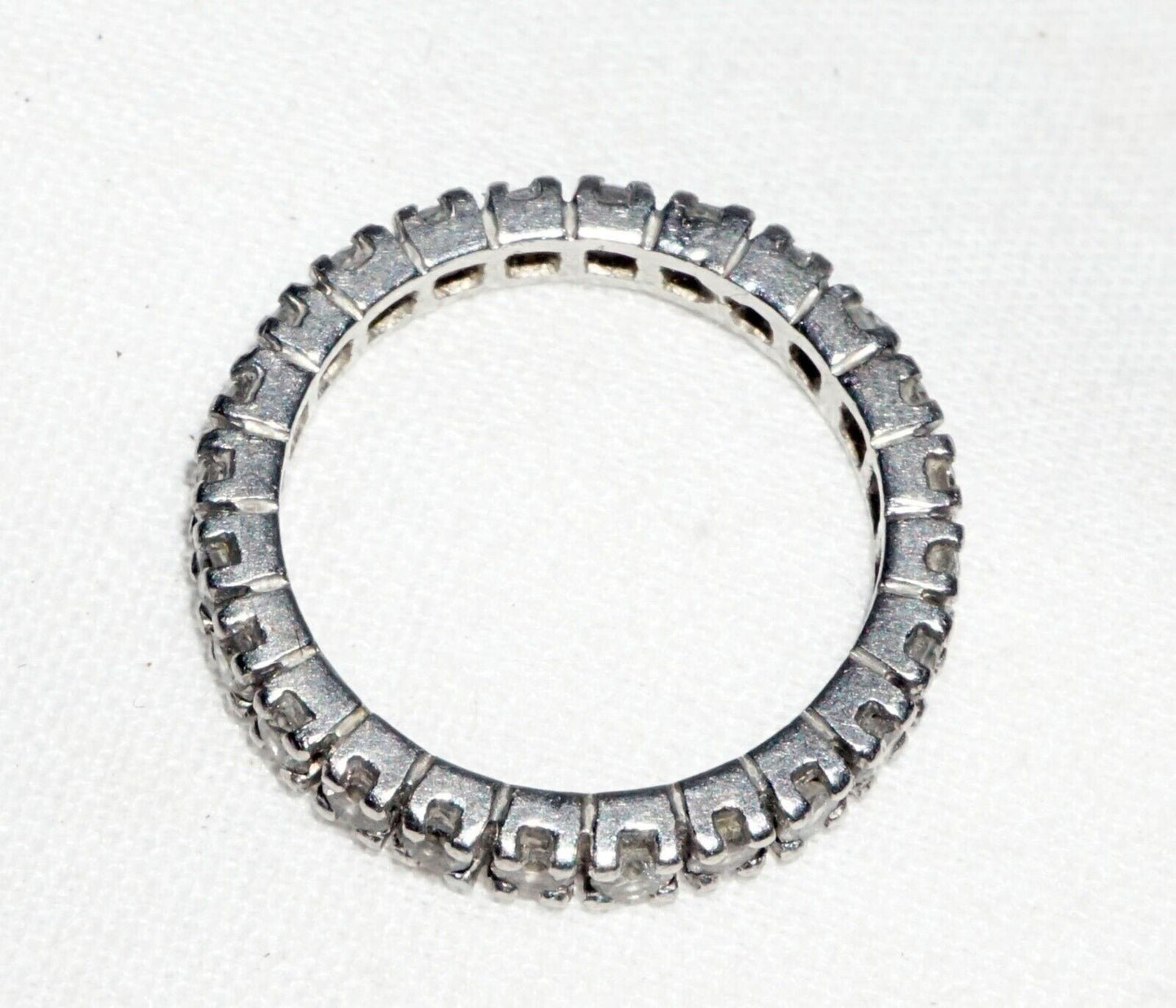 Vintage Platinum Full Eternity Wedding Band Ring Sz.5.25 w. 24x Diamonds (---)