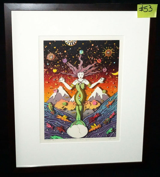 Vintage Hawaii Framed Silkscreen Print 41/49 Mystical Goddess by Cora Yee (CWo)