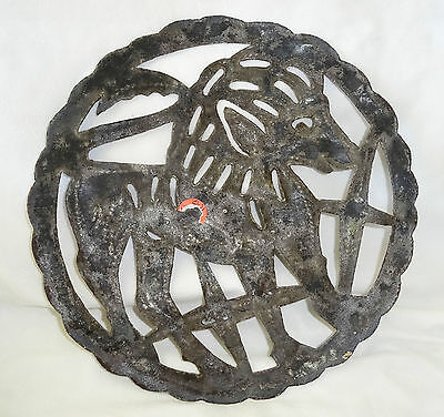 1980's Haitian Circular Pierced Steel Sculpture Donkey by Wilner Etheart (Stea)