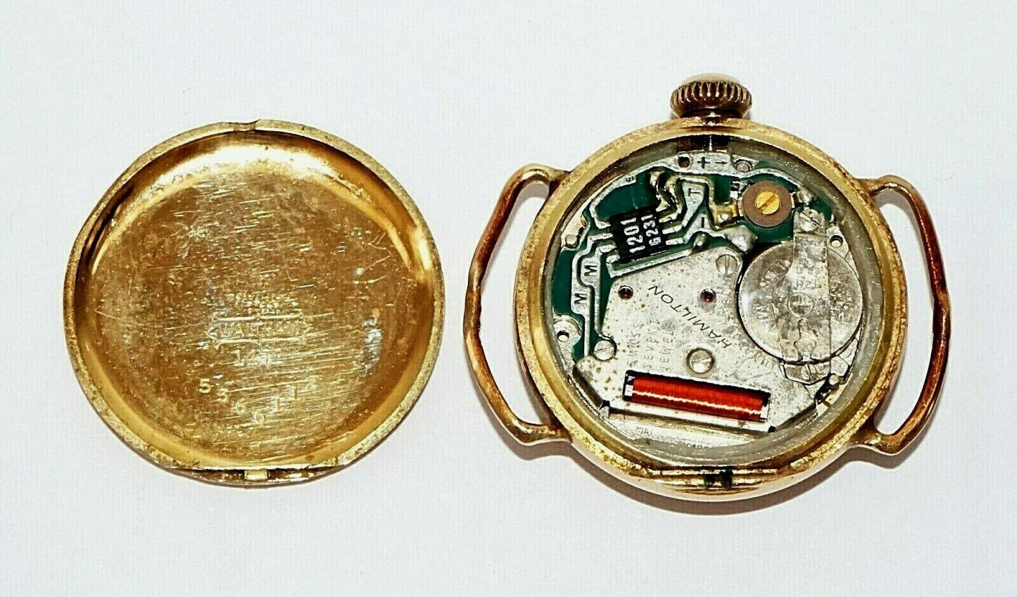 Vintage US 14K Yellow Gold Waltham Ladies Wristwatch w. Hamilton Movement (AHB)