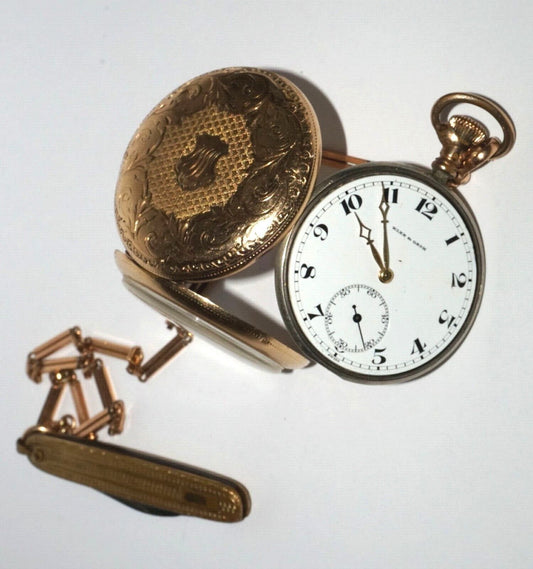 1912 Swiss Longines Pocket Watch Movement for Klee & Groh Rochester N.Y. (LeL)