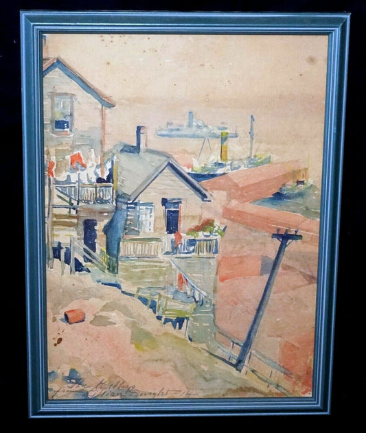 1914 San Francisco Watercolor Painting Lillian Sullivan Dwight (1884-1933)(Kel)