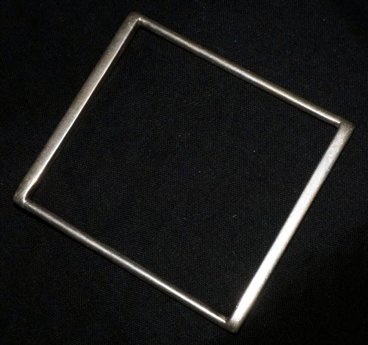 Vintage Modernist Unmarked Silver Square Bangle Bracelet unsigned (WoJ)