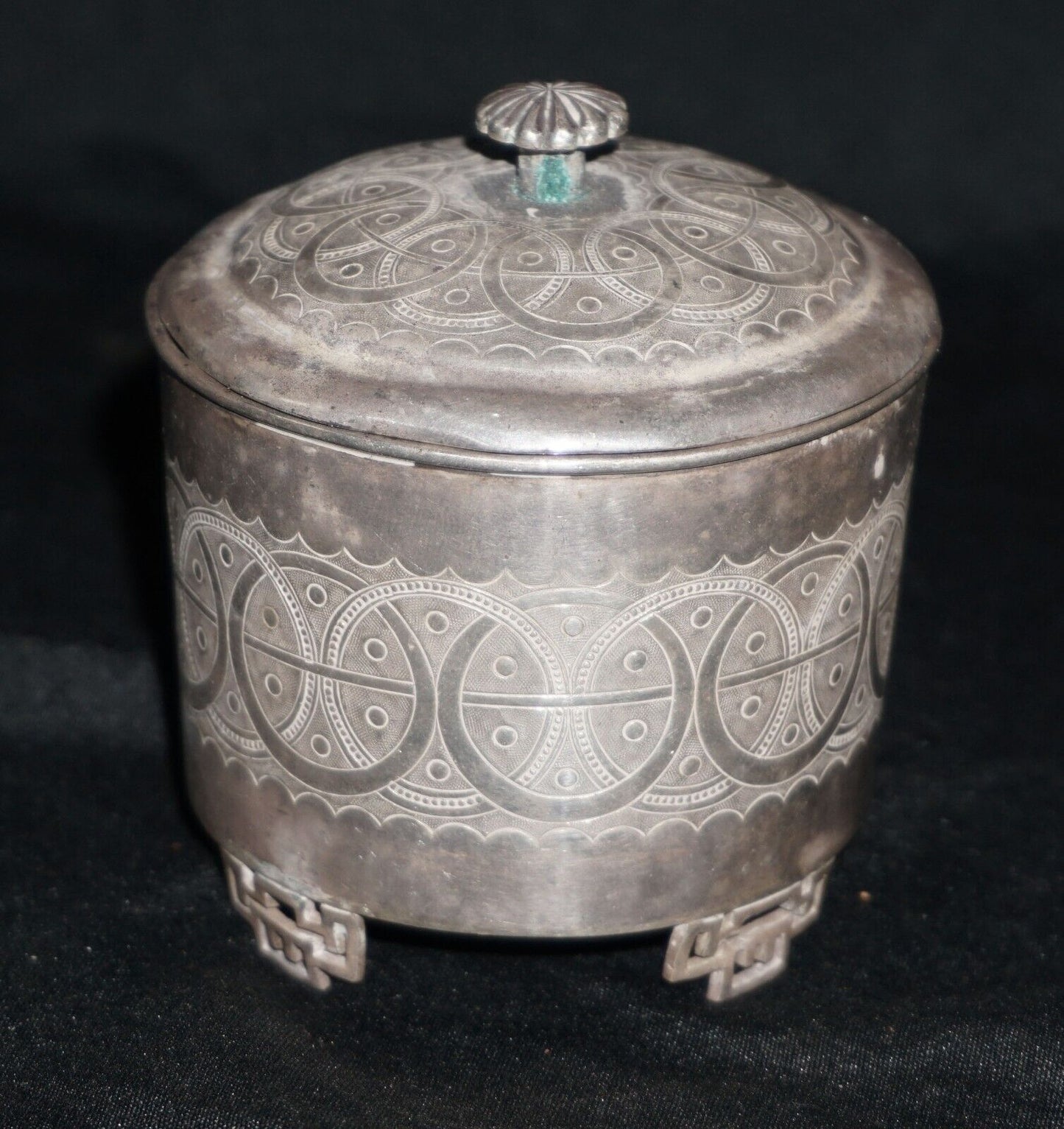 Vintage Small Silver Covered Container (AHB)