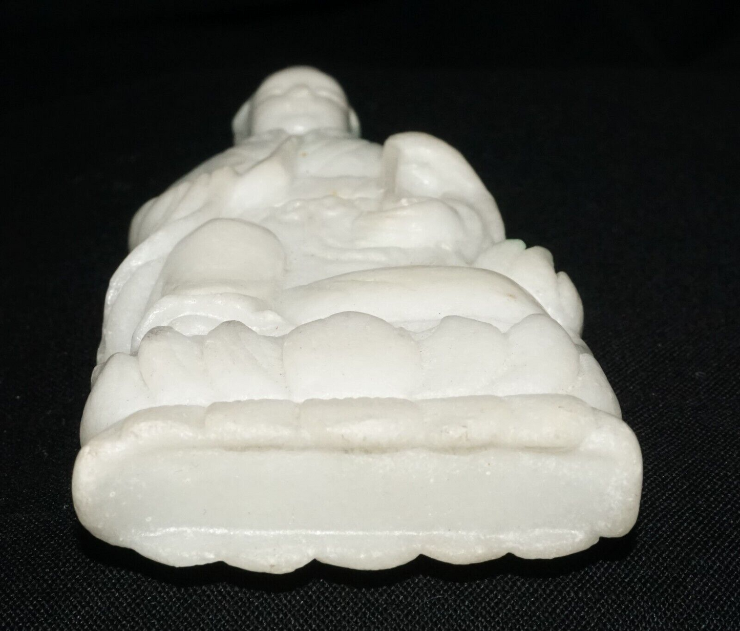 Vintage Chinese White Jadeite Jade Kwan Yin on a Lotus Base (Les)L21