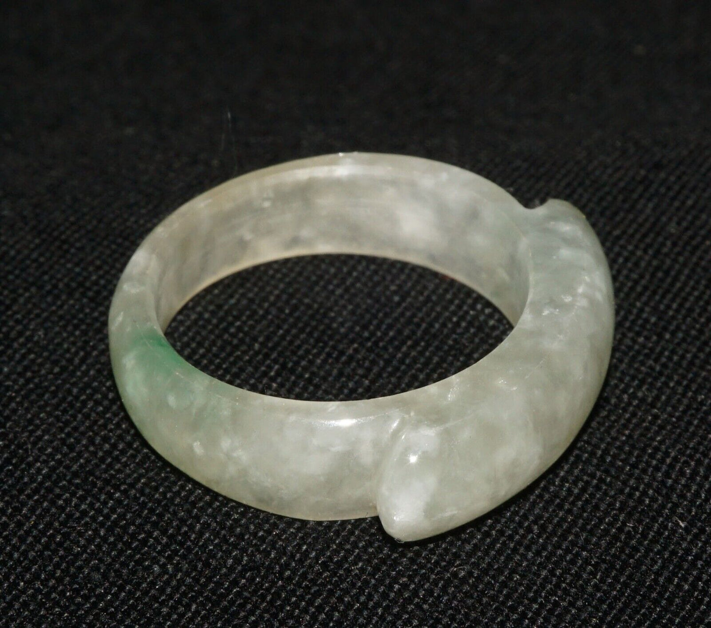 Vintage Chinese Semi Translucent Grey Green Jadeite Jade Saddle Ring Sz.8 (OdC)