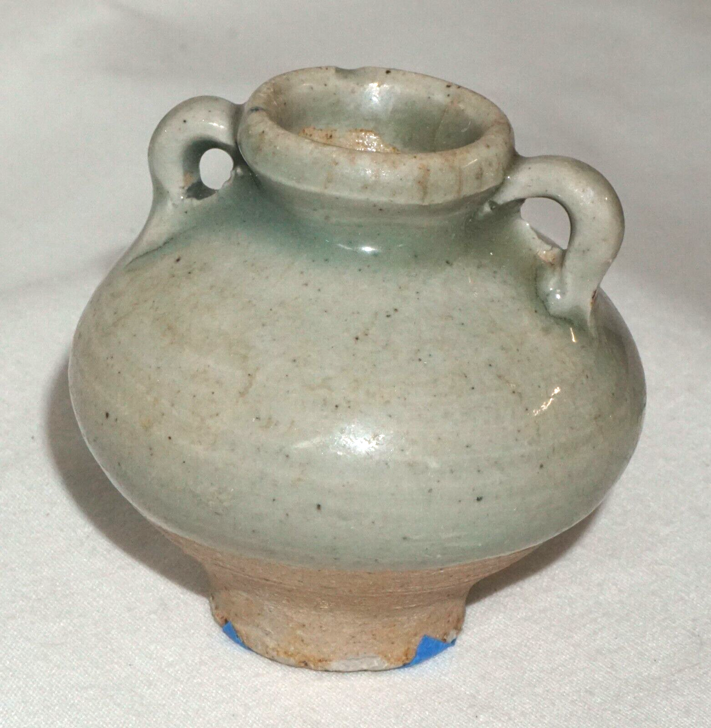 12C Chinese Song or Early Ming Dynasty Pottery Jarlet Celadon Glaze (JSt)36 IC