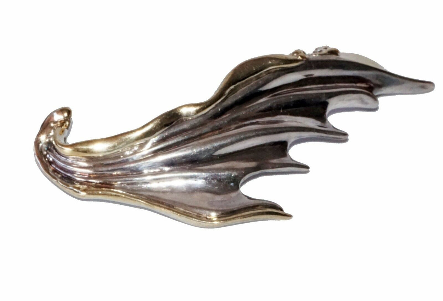 Vtg Mexican Sterling Silver Abstract Wing Motif Pendant Brooch Pin by JEM (Hod)