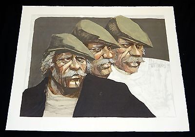 1970s Argentina Litho Print 80/200 "Three Faces of the Hawk"by Aldo Luongo (Coo)