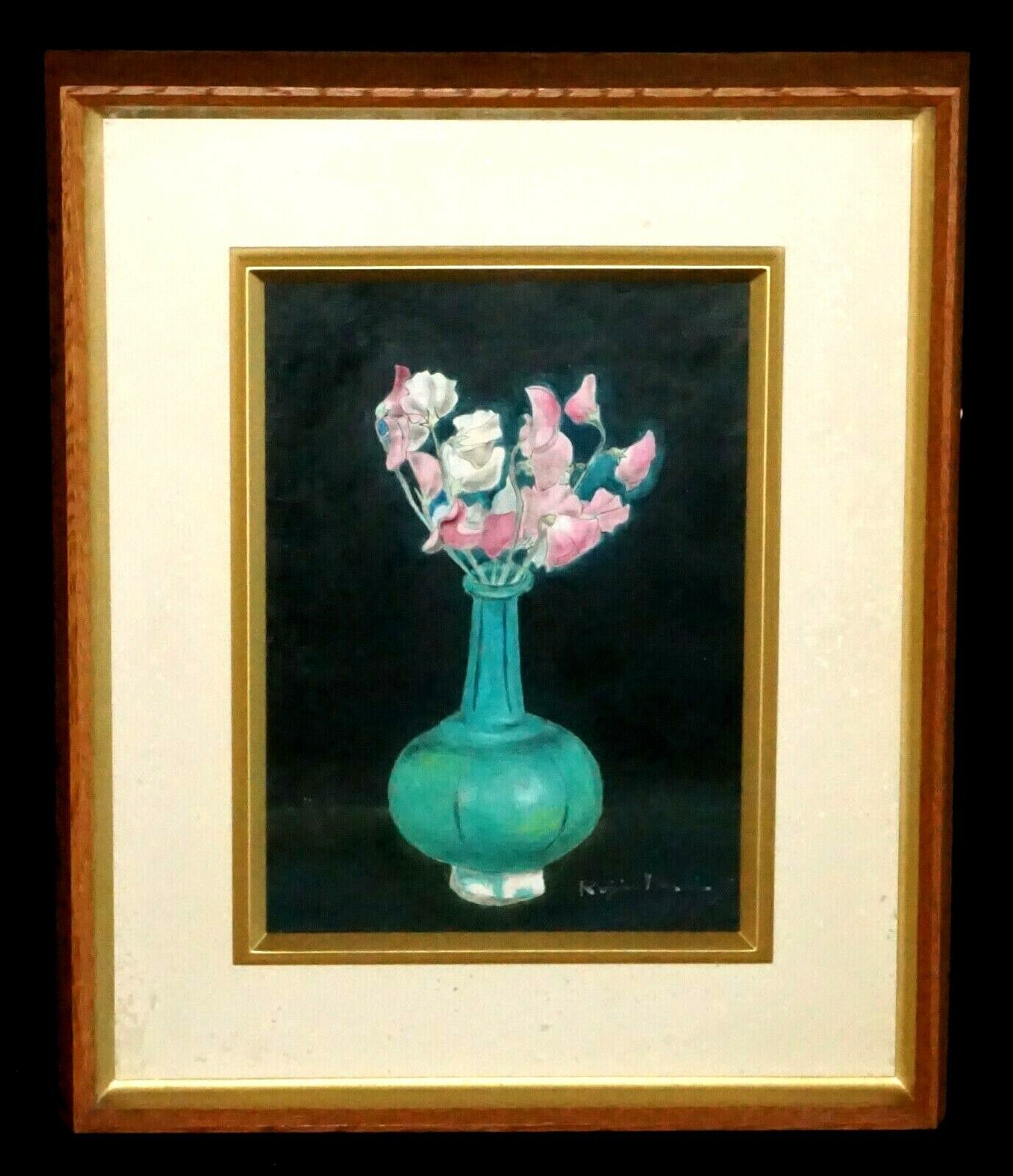 1960s Japanese Framed Painting "Flowers in a Vase" by Rojin Imai (1909-?)(PoD)