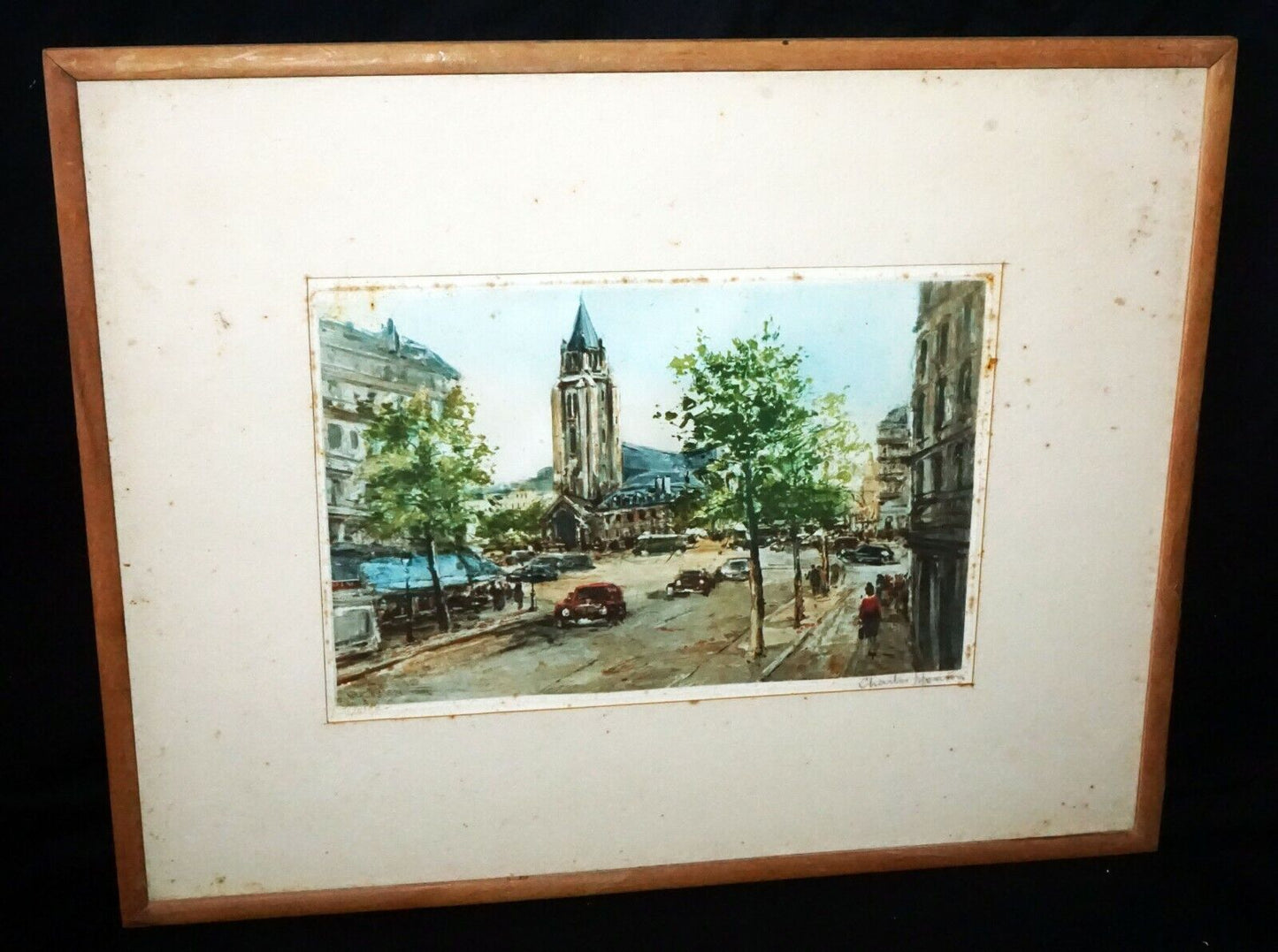 French Color Print 157/500 Cityscape & Church by Charles Maurin (1856-1914)(TaE)