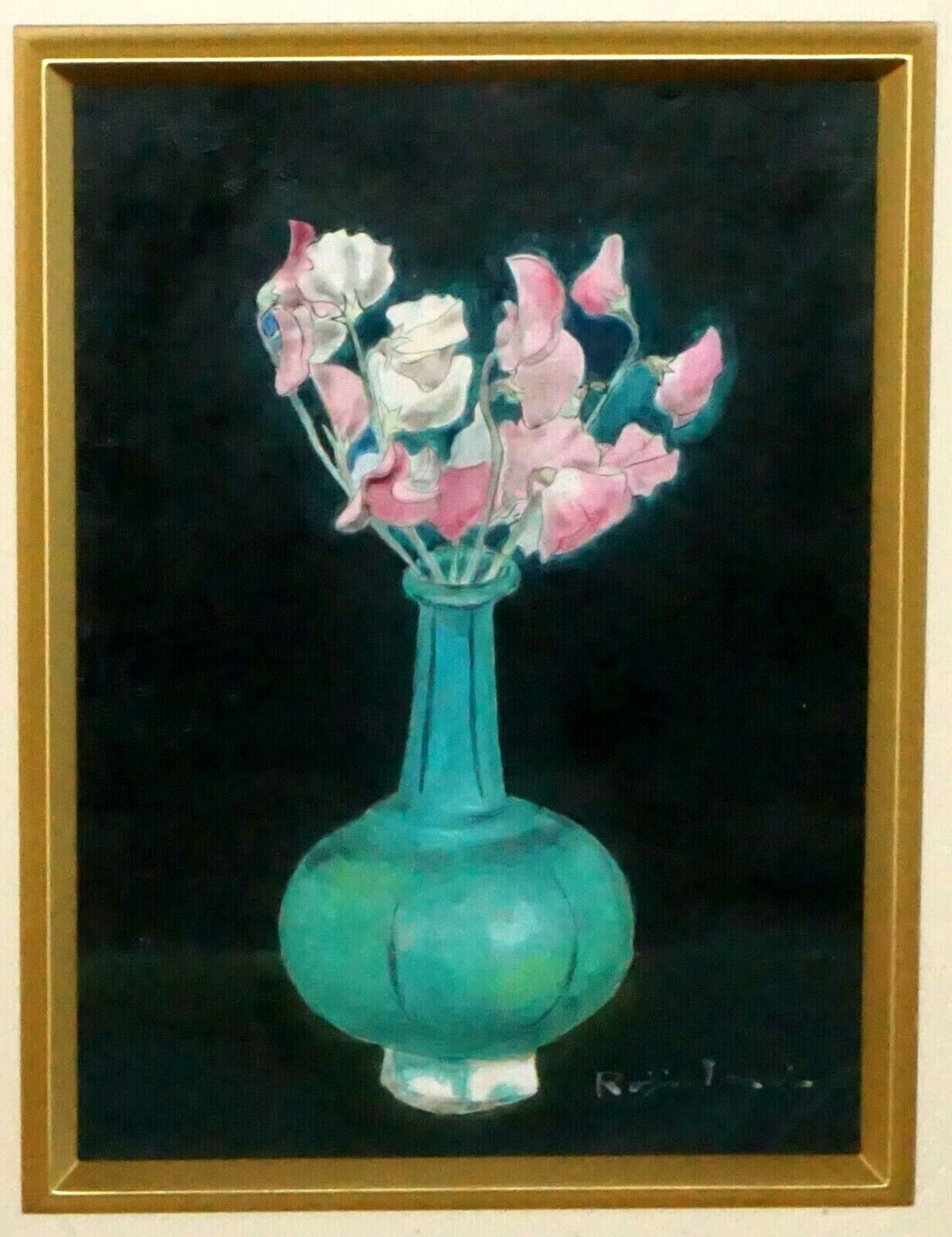 1960s Japanese Framed Painting "Flowers in a Vase" by Rojin Imai (1909-?)(PoD)